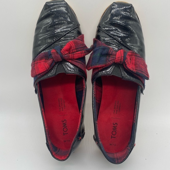Toms Alpargata Bow Slip-on In Black Plaid
Fabric. Size 7.5 - Picture 9 of 13